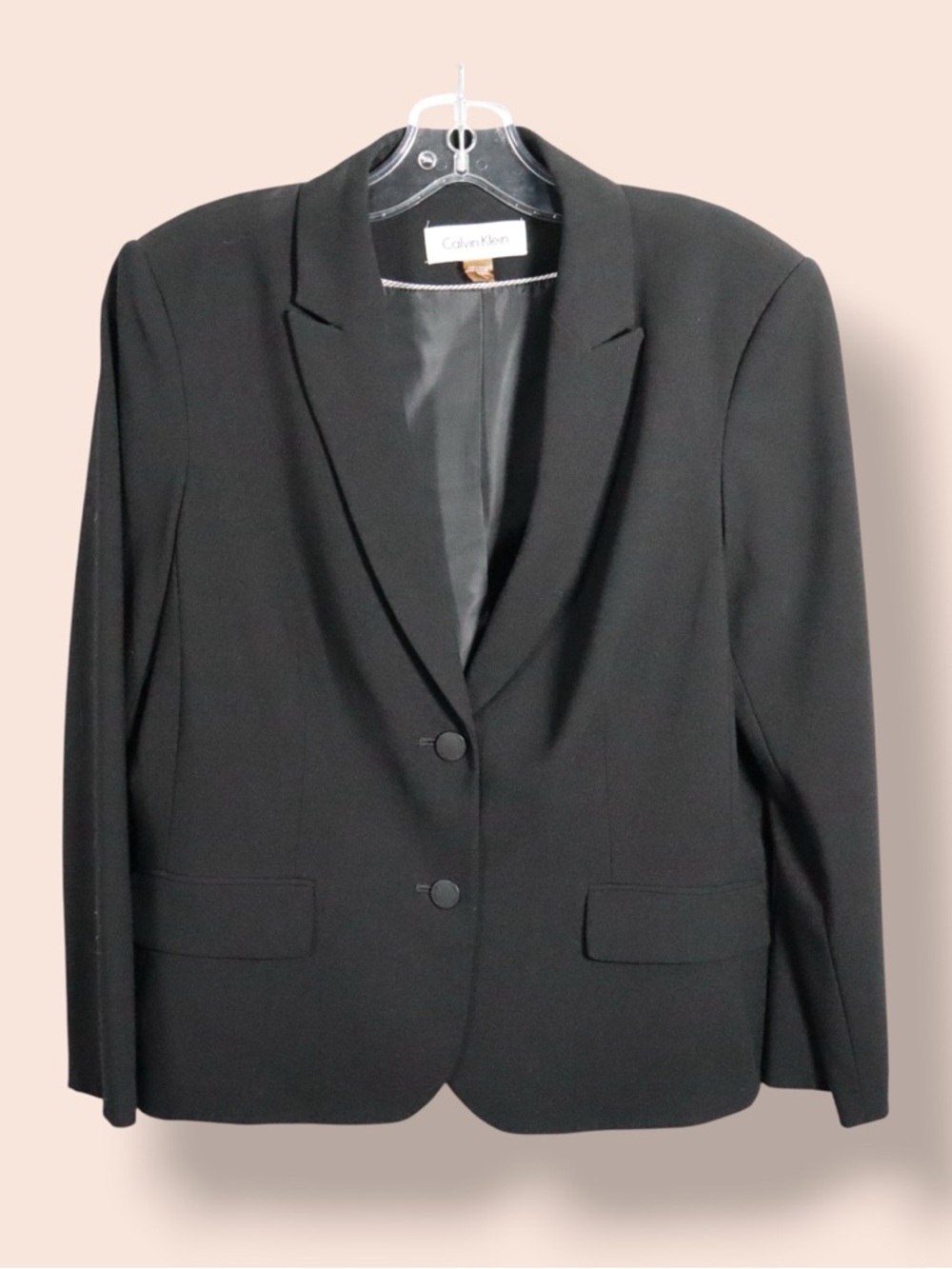 Calvin Klein Black Blazer Women’s Medium Tailored Suit Jacket Classic